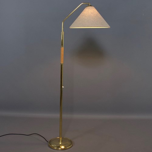 1950S Adjustable Brass Reading Floor Lamp