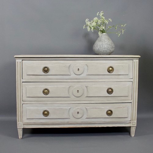 Large French Painted Chest Of Drawers
