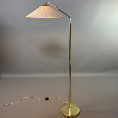 1950S Adjustable Brass Reading Floor Lamp