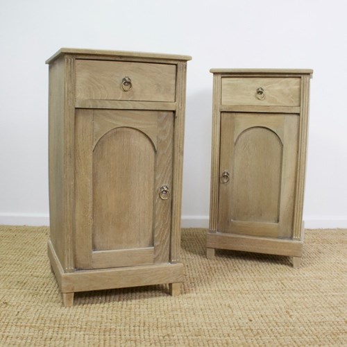 Pair Of Continental Bleached Oak Bedsides