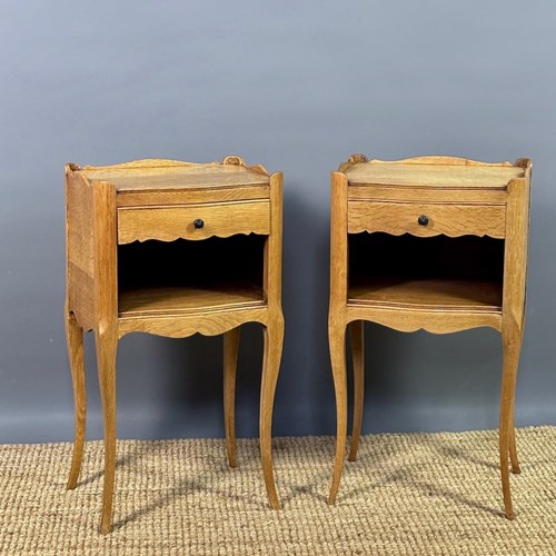 Pair Of French Oak Bedside Cabinets