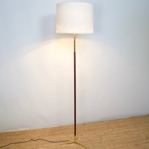 1960s Teak and Brass Floor Lamp