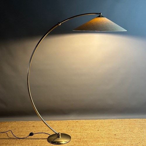 Mid-Century German Brass Arc Lamp