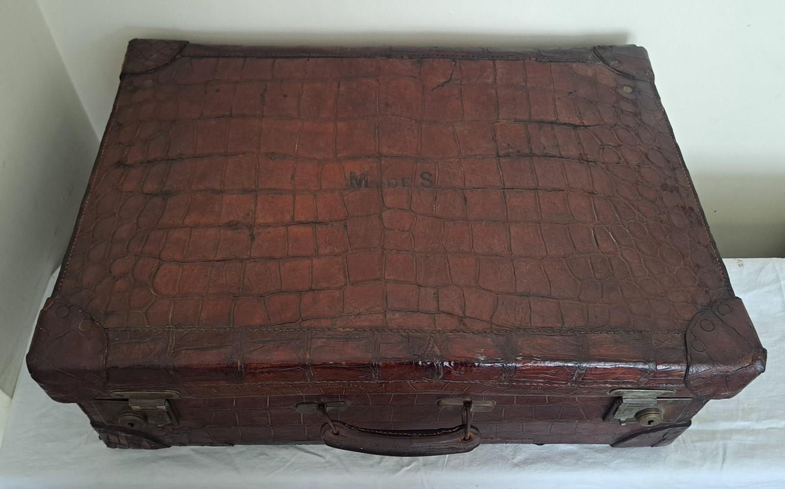 Faux Crocodile Skin Suitcase - The Hoarde Vintage