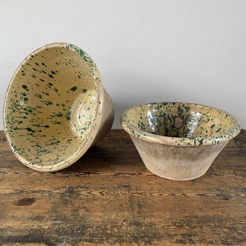 Antique Italian Glazed Ceramic Passata Bowls