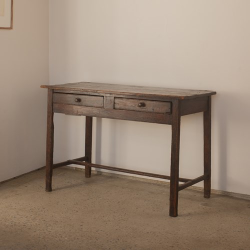 Georgian Wooden Console With Two Drawers