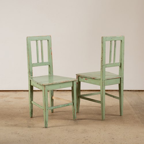 Pale Green Folk Art Chair C1900 (Individually Priced)