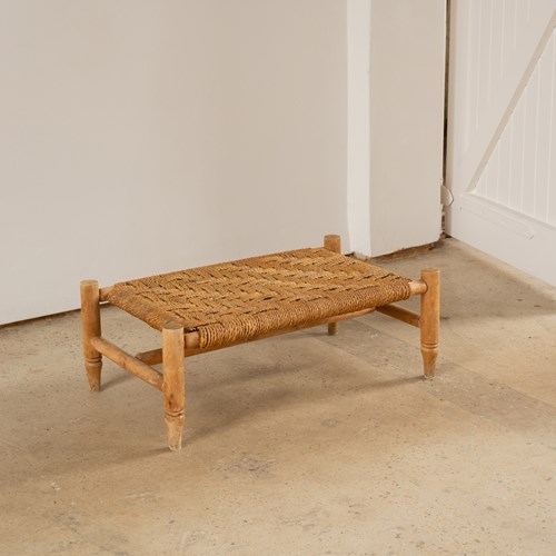 Mid Century Woven Rope Ottoman