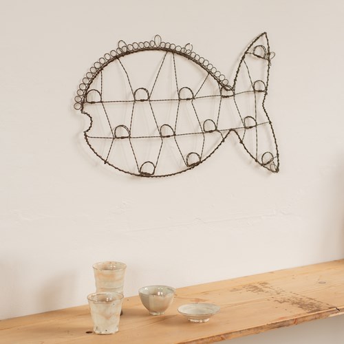 Early 20Th Century Wirework Wall Art Of A Fish