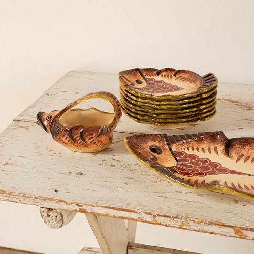 Mid Century Studio Pottery Fish Plates (Available Individually)