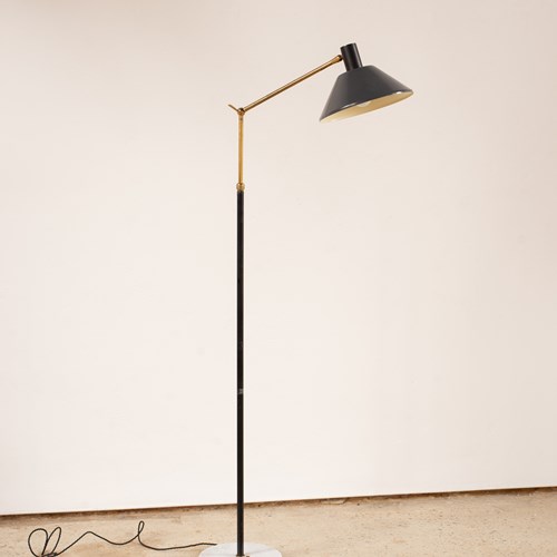 Italian Marble Based Floor Lamp By Stilux C1950