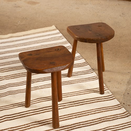 Pair Of Brutalist Stick Leg Stools/Side Tables C1960