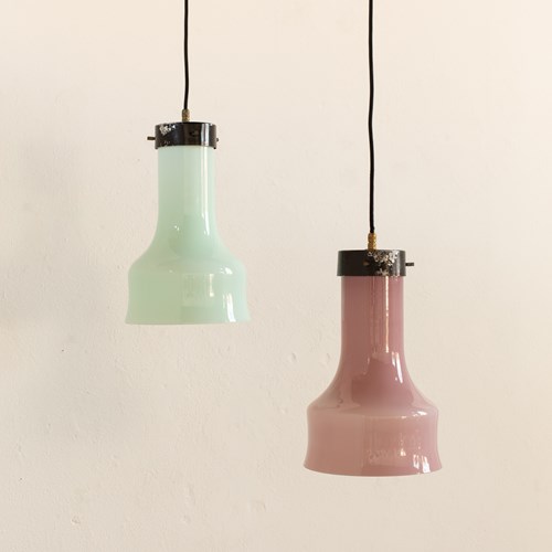 Opaline Glass Ceiling Pendant From Italy, C1960 (Sold Separately)