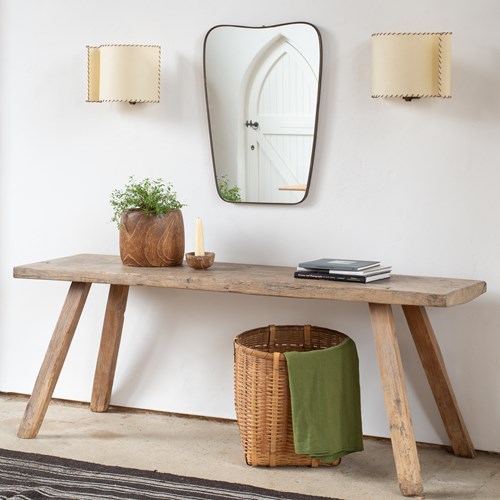 Mid Century Italian Whip-Stitched Parchment Wall Light (Individually Priced)