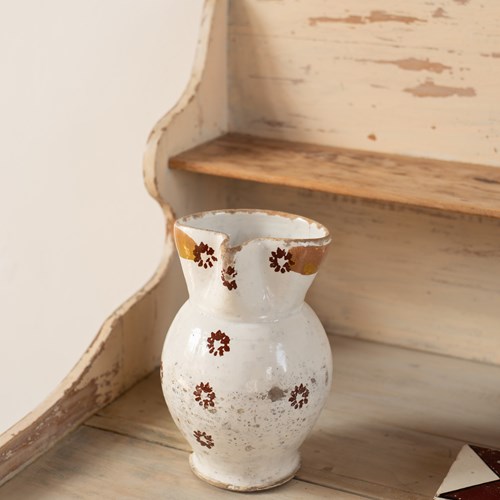 Spongeware Patterned Pitcher From Southern Italy, C1870