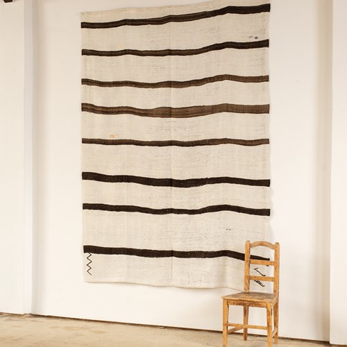 Vintage Flat Weave Hemp Kilim, C1960