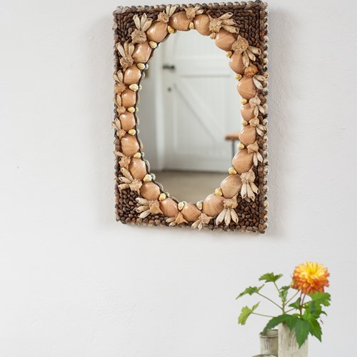 Rectangular Shell-Framed Mirror From England, C1980