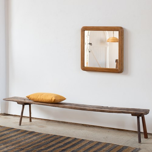 19Th-Century Long Stick Leg Wooden Bench