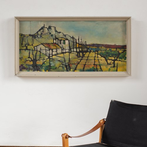 Oil On Board Of A Provencal Landscape, Signed And Dated 1963