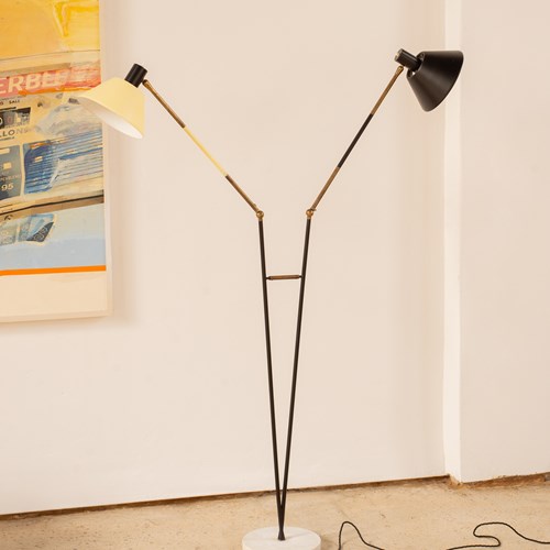 1950'S Double Floor Lamp By Stilux, Italy.