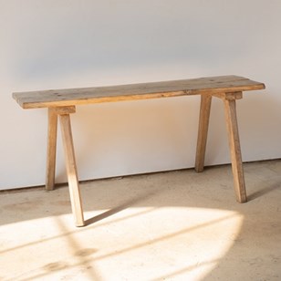 Antique Oak Stick Leg Console Table...