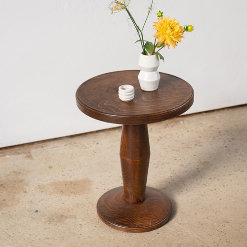 French Turned Beech Wood Side Table C1940