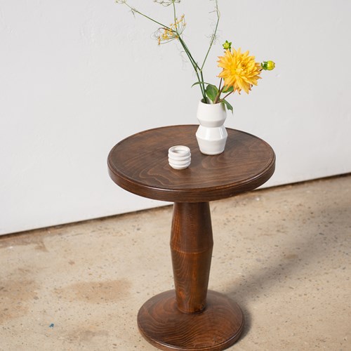 French Turned Beech Wood Side Table C1940