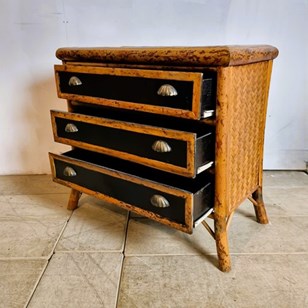 1970'S Bamboo And Rattan Chest Of D...