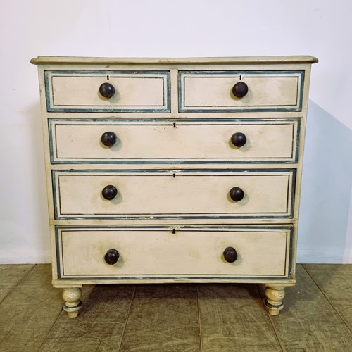 Victorian Painted Pine Chest Of Drawers
