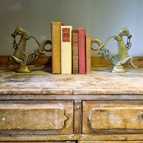 Pair Of Decorative Venetian Brass Seahorse Gondola Oar Locks