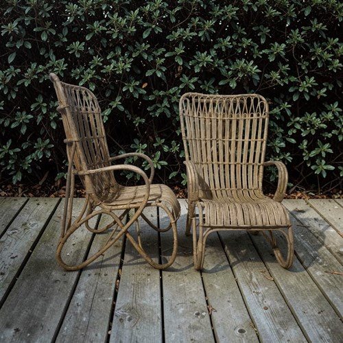 Pair Of Bamboo & Rattan Chairs By Rohe Noorwolde