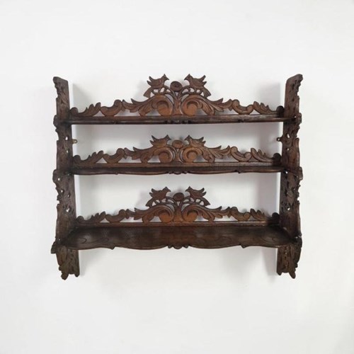 19Th Century French Provincial Carved Hanging Wall Shelf
