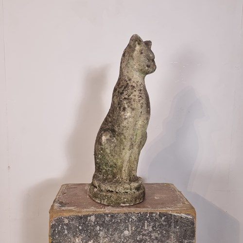 Large Vintage Weathered Cat Statue