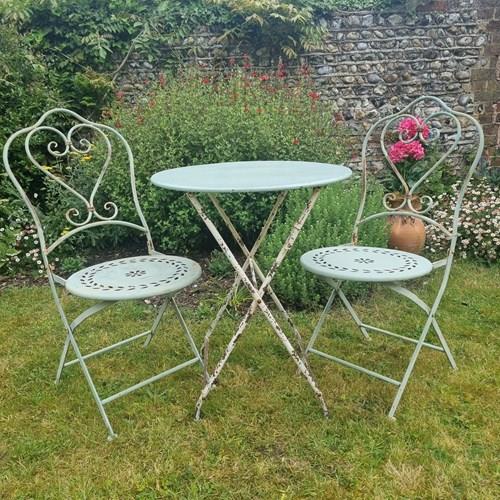 Vintage Metal Folding Garden Table And Chairs