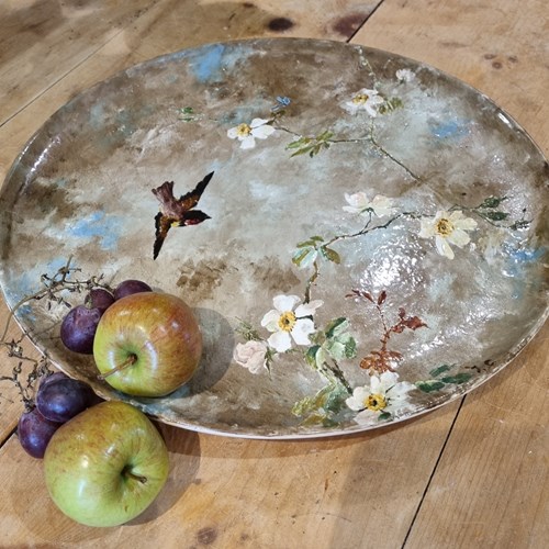 Large 19Th Century French Hand Painted Charger