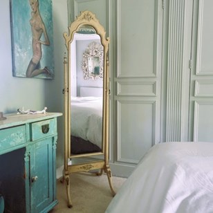 French Painted Cheval Mirror