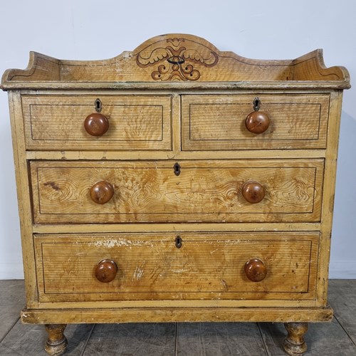 Victorian Scumbled Pine Chest Of Drawers