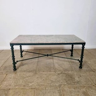 Vintage Coffee Table With Marble To...
