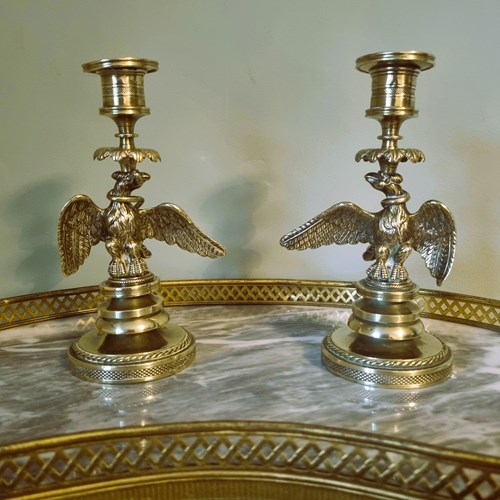 Vintage Regency Style Brass Candle Holders