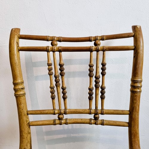 Regency Painted Faux Bamboo Chair