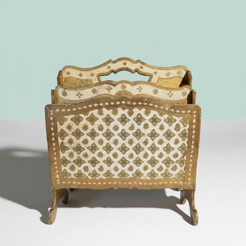 Italian Gilded Magazine Holder Hollywood Regency Style