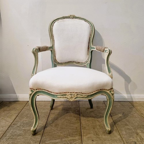 French Painted Fauteuil Chair