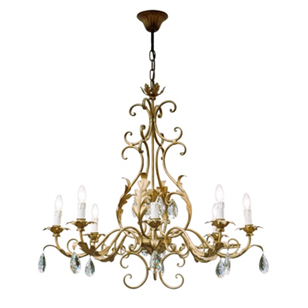 Large Vintage Gilt Metal And Crysta...