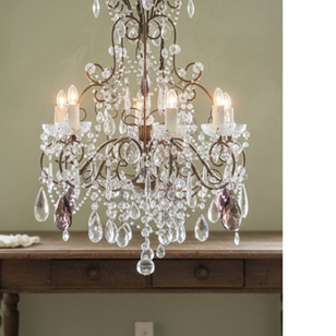 Large French Baroque Crystal Chande...