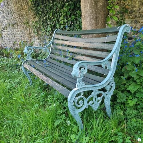 20Th Century Cast Aluminium Painted Garden Bench