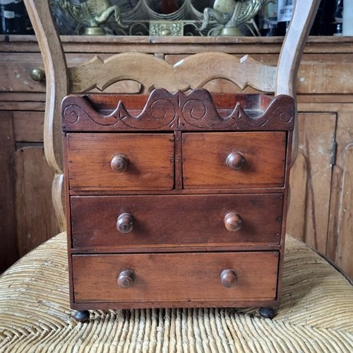 Miniature 19Th Century Country Style Chest Of Drawers 