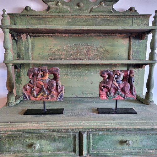 Late 19Th Century Sicilian Cart Decorative Carved Elements