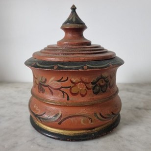 19Th Century Turned Wood Hand Paint...