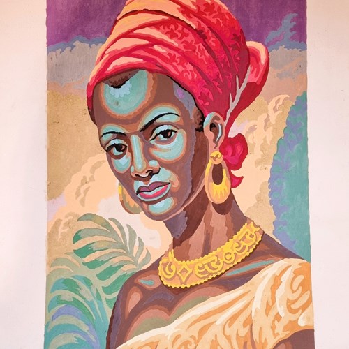 Mid Century Painting 'Malayan Girl' 