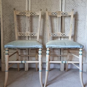 Pair Of 19Th Century Painted Occasi...